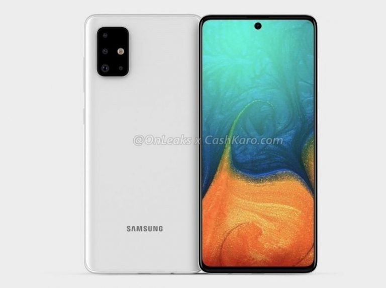 Galaxy A71: i primi rendering lo rappresentano così