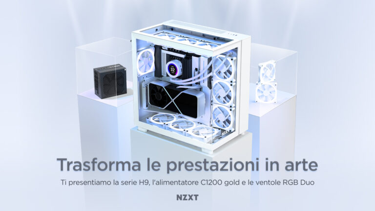 NZXT annuncia la nuova serie H9: case mid-tower ATX, alimentatore C1200 ATX 3.0 PSU e ventole RGB DUO